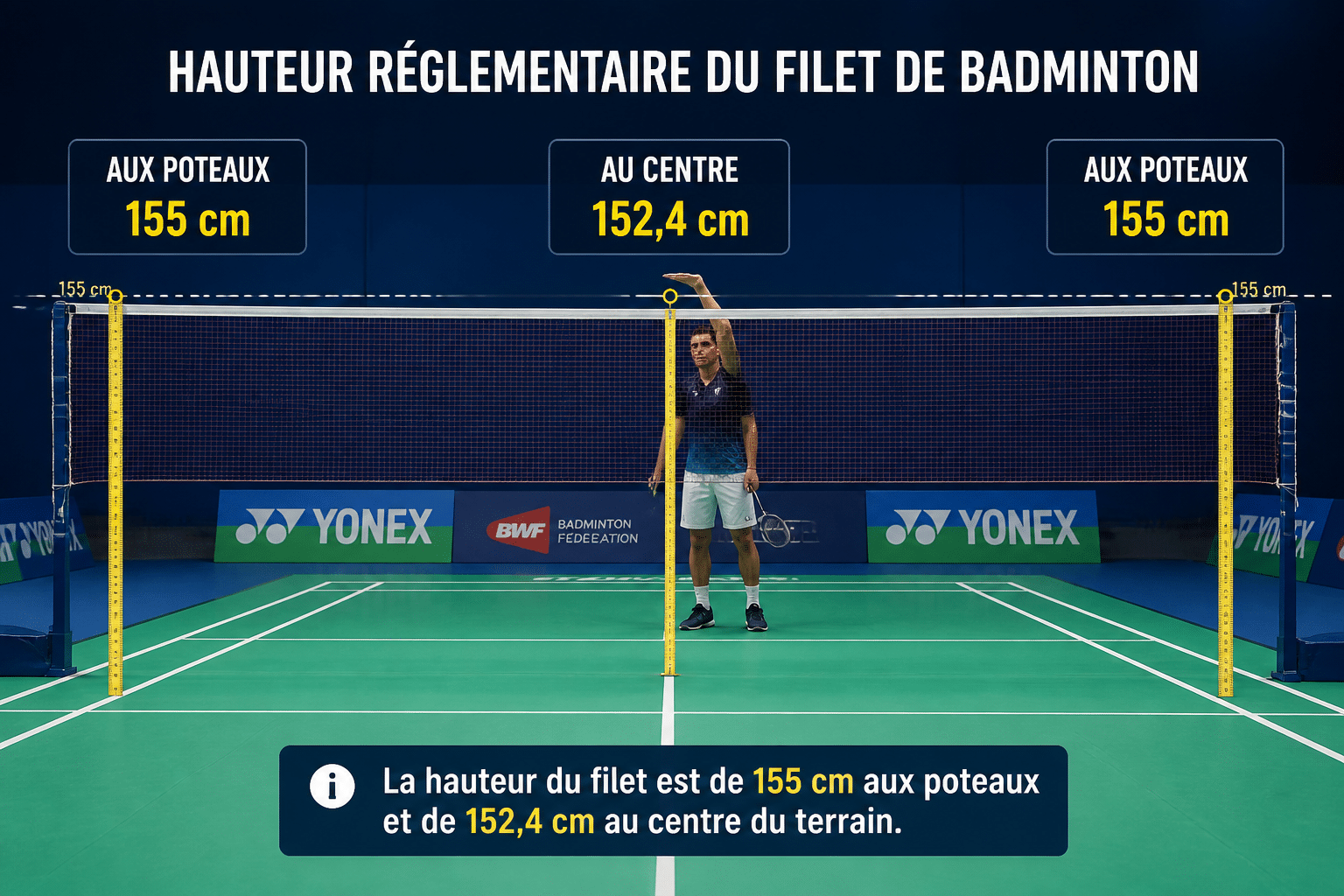 hauteur filet badminton​
